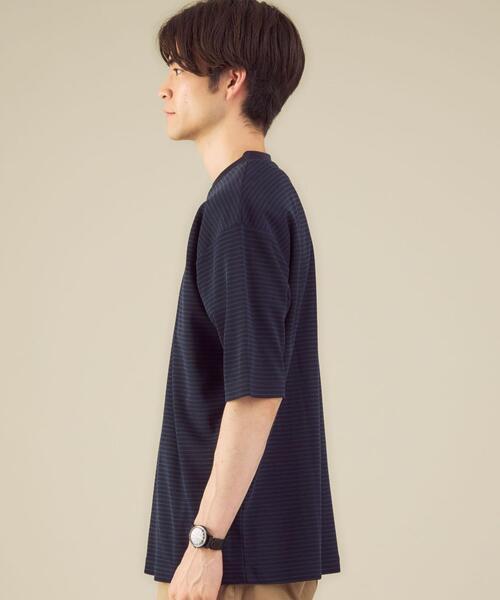 green label relaxing(グリーンレーベルリラクシング)の「OLT CM クリアピケ ボーダー クルーネック 半袖 Tシャツ カットソー(Tシャツ/カットソー・メンズ・ライトブルー/ホワイト/ネイビー・X-LARGE/SMALL/LARGE/MEDIUM)」の8枚目の写真