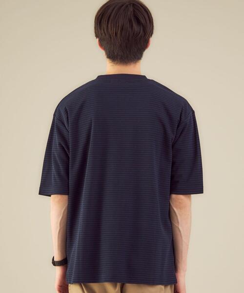 green label relaxing(グリーンレーベルリラクシング)の「OLT CM クリアピケ ボーダー クルーネック 半袖 Tシャツ カットソー(Tシャツ/カットソー・メンズ・ライトブルー/ホワイト/ネイビー・X-LARGE/SMALL/LARGE/MEDIUM)」の9枚目の写真