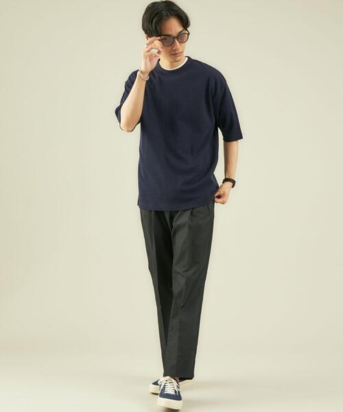 green label relaxing(グリーンレーベルリラクシング)の「OLT CM クリアピケ ボーダー クルーネック 半袖 Tシャツ カットソー(Tシャツ/カットソー・メンズ・ライトブルー/ホワイト/ネイビー・X-LARGE/SMALL/LARGE/MEDIUM)」の5枚目の写真