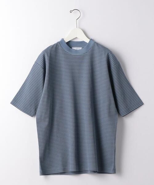 green label relaxing(グリーンレーベルリラクシング)の「OLT CM クリアピケ ボーダー クルーネック 半袖 Tシャツ カットソー(Tシャツ/カットソー・メンズ・ライトブルー/ホワイト/ネイビー・X-LARGE/SMALL/LARGE/MEDIUM)」の6枚目の写真