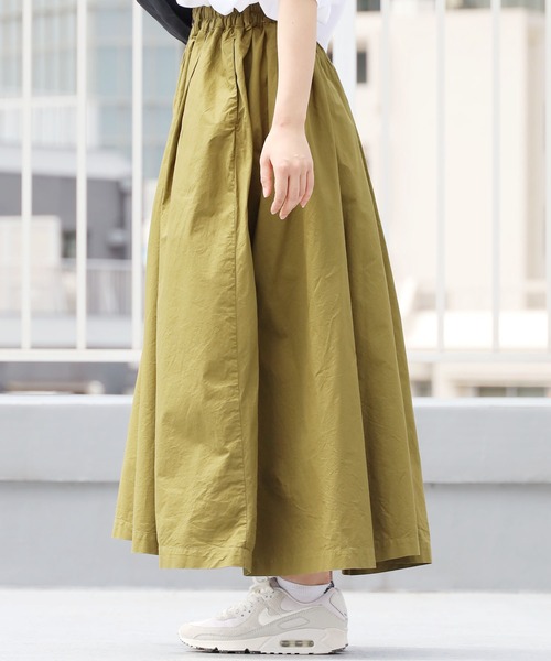 HARVESTY（ハーベスティ）の「HARVESTY/ハーベスティ カルメンスカート コーマツイル ロングフレアスカート カラー（スカート・レディース・アイボリー/ベージュ/モスグリーン/レッド・1/2）」の10枚目の写真