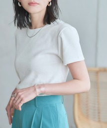 titivate | ｺｯﾄﾝｶｯﾄｿｰｸﾙｰﾈｯｸTｼｬﾂ(Tシャツ/カットソー)