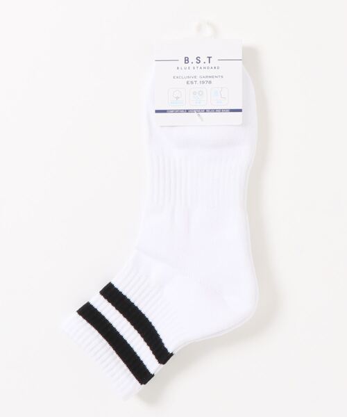 Blue Standard (ブルースタンダード)の「【BLUE STANDARD】アンクルライン クォーター丈ソックス(靴下)(ソックス/靴下・メンズ・グレー/オフホワイト/ブラック/ホワイト・FREE)」の2枚目の写真