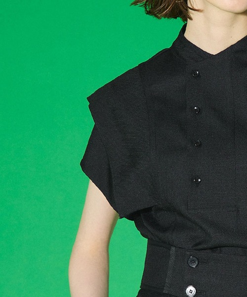 UNITED TOKYO（ユナイテッドトウキョウ）の「アシメレイヤーリネン セットアップ ブラウス（シャツ/ブラウス・レディース・ブラック/ベージュ/ブルー/ライトベージュ/グリーン・FREE/0）」の21枚目の写真