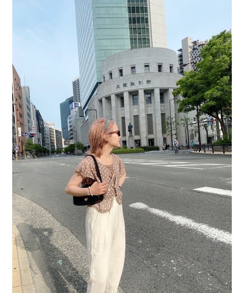 JUMELLE(ジュメロ)の「トランスレーストップ(シャツ/ブラウス・レディース・ベージュ/ブラウン・FREE)」の18枚目の写真