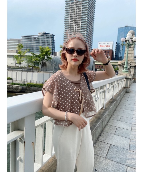 JUMELLE(ジュメロ)の「トランスレーストップ(シャツ/ブラウス・レディース・ベージュ/ブラウン・FREE)」の14枚目の写真