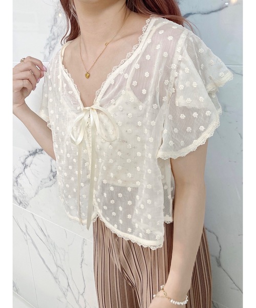 JUMELLE(ジュメロ)の「トランスレーストップ(シャツ/ブラウス・レディース・ベージュ/ブラウン・FREE)」の3枚目の写真