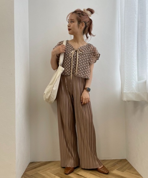 JUMELLE(ジュメロ)の「トランスレーストップ(シャツ/ブラウス・レディース・ベージュ/ブラウン・FREE)」の4枚目の写真