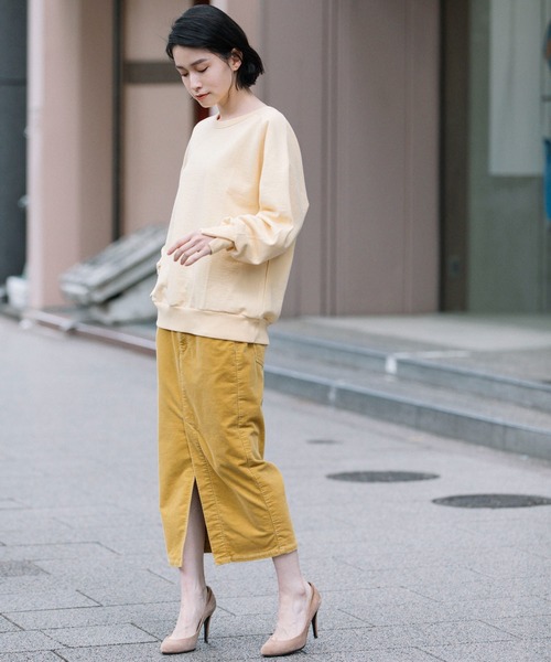 Munich（ミューニック）の「コットンクリンプジャージー　スウェットトップス（スウェット・レディース・ブラック/イエロー/モカ/グレイッシュベージュ・FREE）」の5枚目の写真