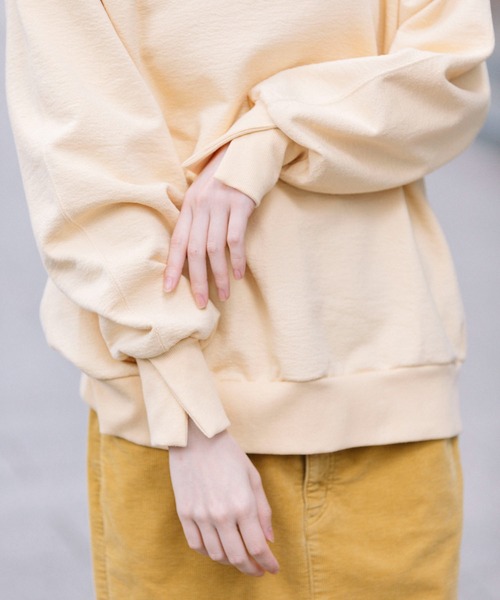 Munich（ミューニック）の「コットンクリンプジャージー　スウェットトップス（スウェット・レディース・ブラック/イエロー/モカ/グレイッシュベージュ・FREE）」の16枚目の写真