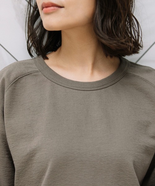 Munich（ミューニック）の「コットンクリンプジャージー　スウェットトップス（スウェット・レディース・ブラック/イエロー/モカ/グレイッシュベージュ・FREE）」の7枚目の写真