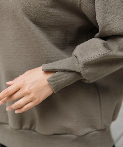 Munich（ミューニック）の「コットンクリンプジャージー　スウェットトップス（スウェット・レディース・ブラック/イエロー/モカ/グレイッシュベージュ・FREE）」の14枚目の写真