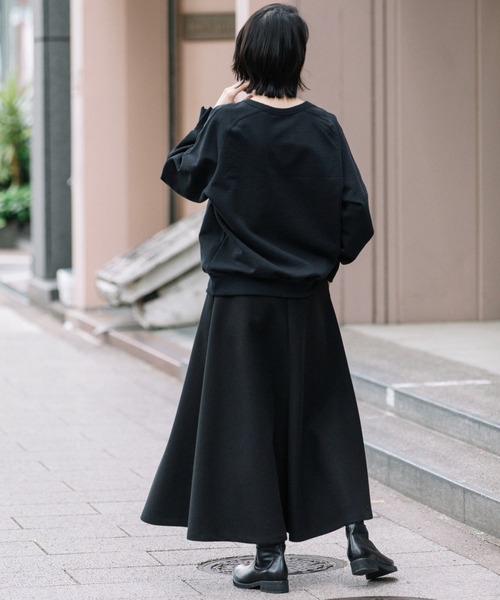 Munich（ミューニック）の「コットンクリンプジャージー　スウェットトップス（スウェット・レディース・ブラック/イエロー/モカ/グレイッシュベージュ・FREE）」の18枚目の写真