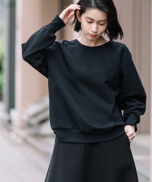 Munich（ミューニック）の「コットンクリンプジャージー　スウェットトップス（スウェット・レディース・ブラック/イエロー/モカ/グレイッシュベージュ・FREE）」の11枚目の写真