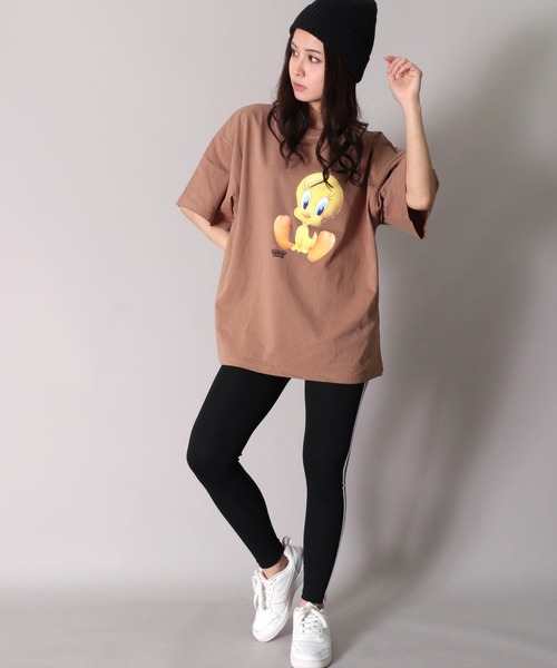 BAYBLO（ベイブロ）の「(SB)【ストレッチ】親子コーデが楽しめちゃう^^ 2本ライン レギンス（レギンス/スパッツ・レディース・ブラック/チャコールグレー/杢グレー・FREE）」の4枚目の写真