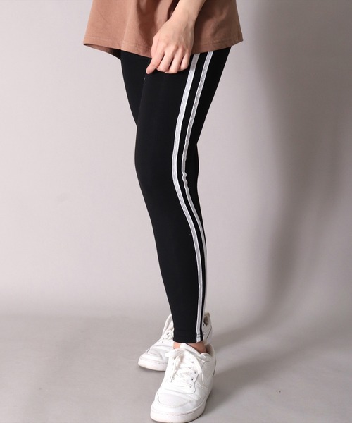 BAYBLO（ベイブロ）の「(SB)【ストレッチ】親子コーデが楽しめちゃう^^ 2本ライン レギンス（レギンス/スパッツ・レディース・ブラック/チャコールグレー/杢グレー・FREE）」の5枚目の写真