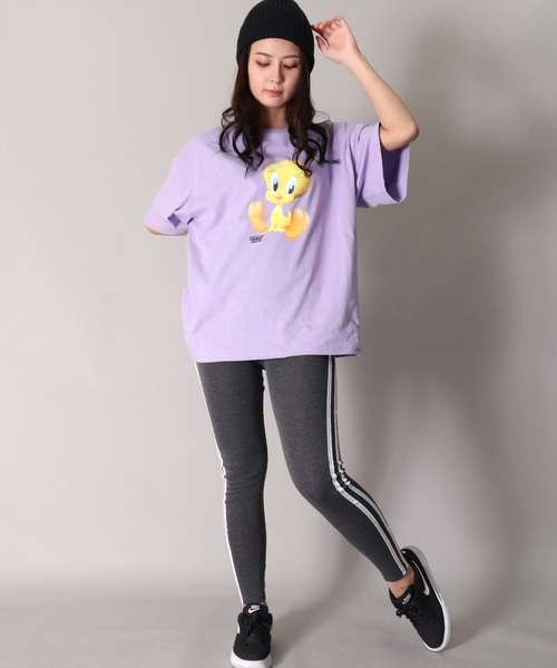 BAYBLO（ベイブロ）の「(SB)【ストレッチ】親子コーデが楽しめちゃう^^ 2本ライン レギンス（レギンス/スパッツ・レディース・ブラック/チャコールグレー/杢グレー・FREE）」の6枚目の写真