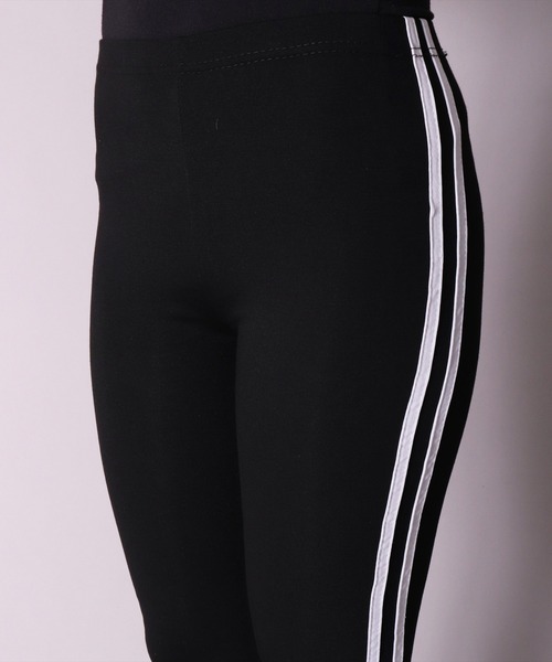 BAYBLO（ベイブロ）の「(SB)【ストレッチ】親子コーデが楽しめちゃう^^ 2本ライン レギンス（レギンス/スパッツ・レディース・ブラック/チャコールグレー/杢グレー・FREE）」の10枚目の写真