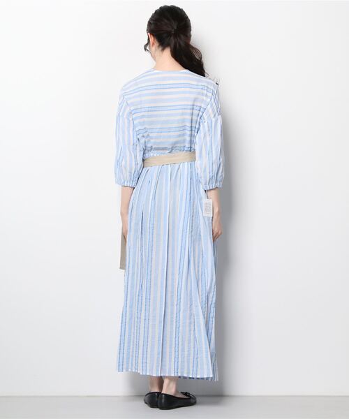 vent blanc(ヴァンブラン)の「ventblanc:ワッシャーストライプ 3wayワンピース(ワンピース・レディース・ブラック/サックスブルー/ベージュ・FREE)」の14枚目の写真