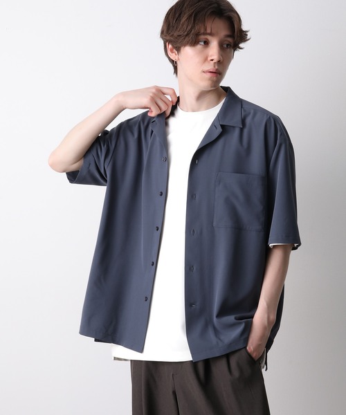 JUNRED（ジュンレッド）の「ドレープオープンカラーBIGシャツ（シャツ/ブラウス・メンズ・チャコールグレー/ベージュ/ミント/ネイビー・M/L/LL）」の18枚目の写真