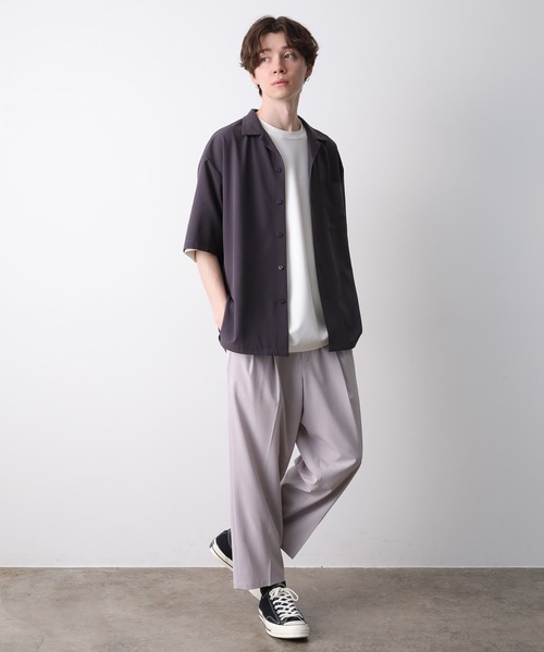 JUNRED（ジュンレッド）の「ドレープオープンカラーBIGシャツ（シャツ/ブラウス・メンズ・チャコールグレー/ベージュ/ミント/ネイビー・M/L/LL）」の15枚目の写真