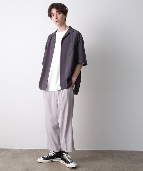 JUNRED（ジュンレッド）の「ドレープオープンカラーBIGシャツ（シャツ/ブラウス・メンズ・チャコールグレー/ベージュ/ミント/ネイビー・M/L/LL）」の6枚目の写真