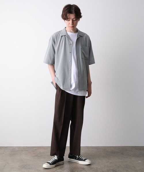 JUNRED（ジュンレッド）の「ドレープオープンカラーBIGシャツ（シャツ/ブラウス・メンズ・チャコールグレー/ベージュ/ミント/ネイビー・M/L/LL）」の14枚目の写真