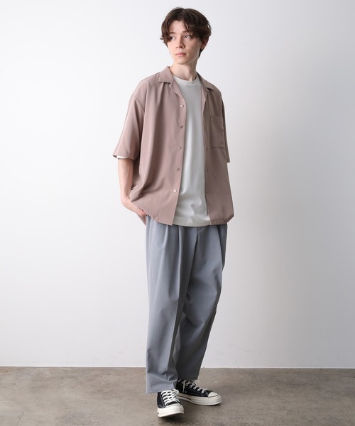 JUNRED（ジュンレッド）の「ドレープオープンカラーBIGシャツ（シャツ/ブラウス・メンズ・チャコールグレー/ベージュ/ミント/ネイビー・M/L/LL）」の11枚目の写真