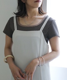 ap retro（アプレトロ）の「ジャガードテレコスクエアネックトップス【ZOZO限定アイテム】（Tシャツ/カットソー）」