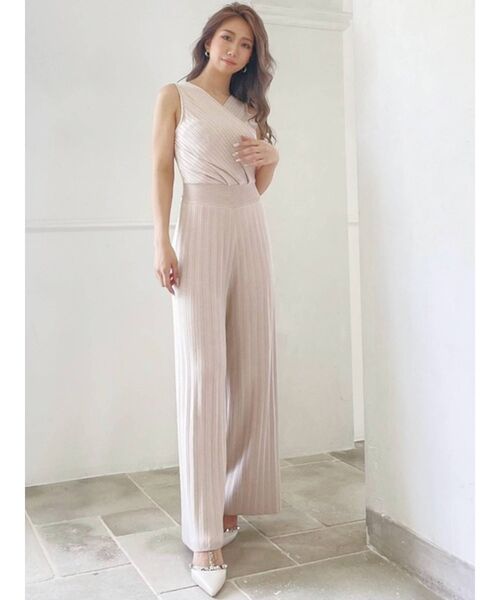 RESEXXY(リゼクシー)の「バックカシュクールニットコンビネゾン(つなぎ/オールインワン・レディース・ブラック/ワイン/ベージュ・FREE)」の10枚目の写真