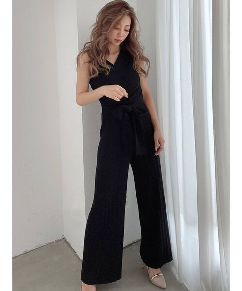 RESEXXY(リゼクシー)の「バックカシュクールニットコンビネゾン(つなぎ/オールインワン・レディース・ブラック/ワイン/ベージュ・FREE)」の16枚目の写真