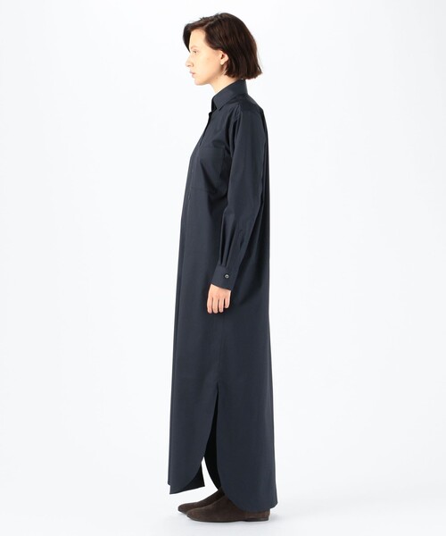 Bacca コットン100% ロングシャツワンピース ベージュ Bacca コットン100% ロングシャツワンピース ベージュ