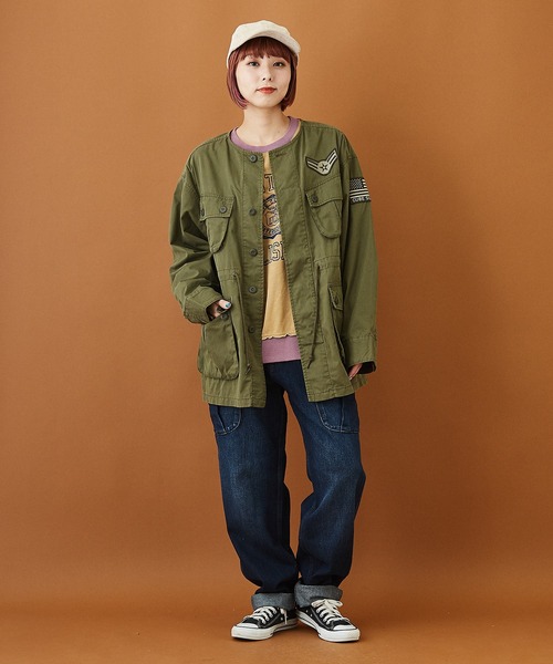 CUBE SUGAR(キューブシュガー)の「11ozデニム サイドポケット テーパードパンツ(デニムパンツ・レディース・インディゴブルー/ライトブルー・S/M)」の13枚目の写真