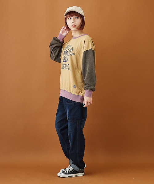 CUBE SUGAR(キューブシュガー)の「11ozデニム サイドポケット テーパードパンツ(デニムパンツ・レディース・インディゴブルー/ライトブルー・S/M)」の6枚目の写真