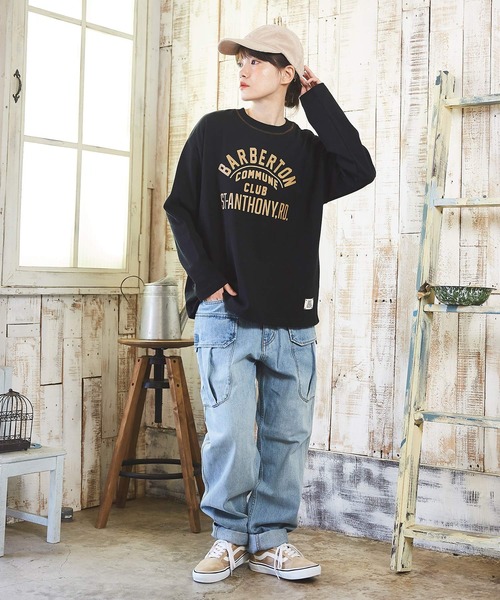 CUBE SUGAR(キューブシュガー)の「11ozデニム サイドポケット テーパードパンツ(デニムパンツ・レディース・インディゴブルー/ライトブルー・S/M)」の10枚目の写真