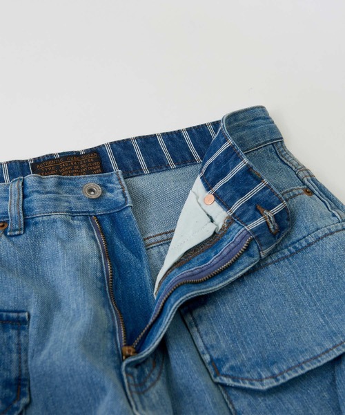 CUBE SUGAR(キューブシュガー)の「11ozデニム サイドポケット テーパードパンツ(デニムパンツ・レディース・インディゴブルー/ライトブルー・S/M)」の11枚目の写真