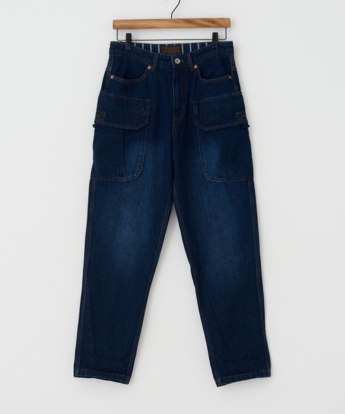 CUBE SUGAR(キューブシュガー)の「11ozデニム サイドポケット テーパードパンツ(デニムパンツ・レディース・インディゴブルー/ライトブルー・S/M)」の5枚目の写真