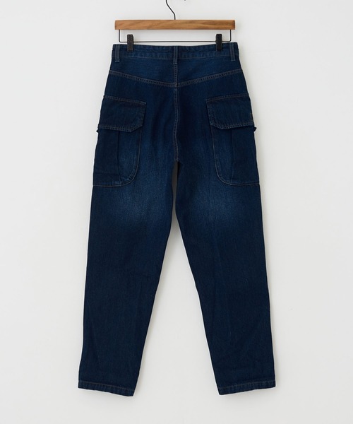 CUBE SUGAR(キューブシュガー)の「11ozデニム サイドポケット テーパードパンツ(デニムパンツ・レディース・インディゴブルー/ライトブルー・S/M)」の12枚目の写真