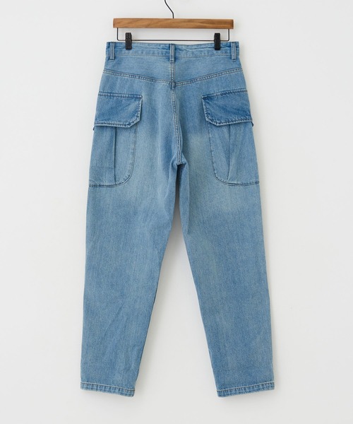 CUBE SUGAR(キューブシュガー)の「11ozデニム サイドポケット テーパードパンツ(デニムパンツ・レディース・インディゴブルー/ライトブルー・S/M)」の16枚目の写真
