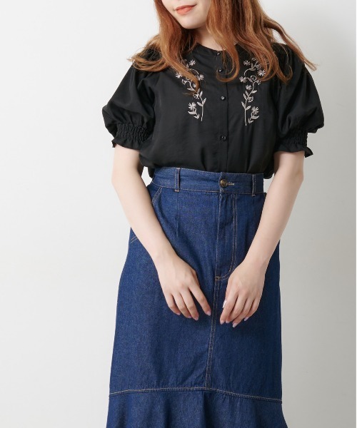オリーブ色 刺繍入り長袖ブラウス nsjbb713_01.jpg