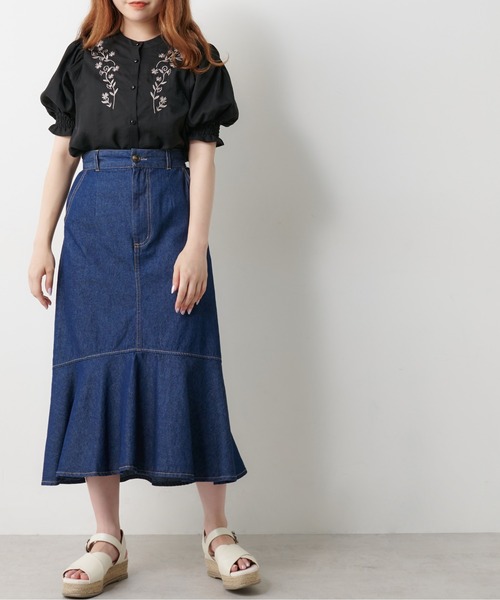 OLIVE des OLIVE（オリーブデオリーブ）の「【WEB限定】お花刺繍ブラウス（シャツ/ブラウス・レディース・オフホワイト/ブラック/ライトブラウン・FREE）」の16枚目の写真