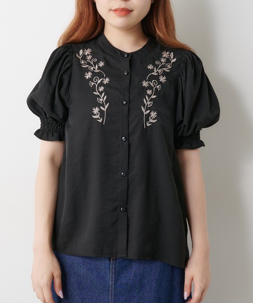 OLIVE des OLIVE（オリーブデオリーブ）の「【WEB限定】お花刺繍ブラウス（シャツ/ブラウス・レディース・オフホワイト/ブラック/ライトブラウン・FREE）」の22枚目の写真