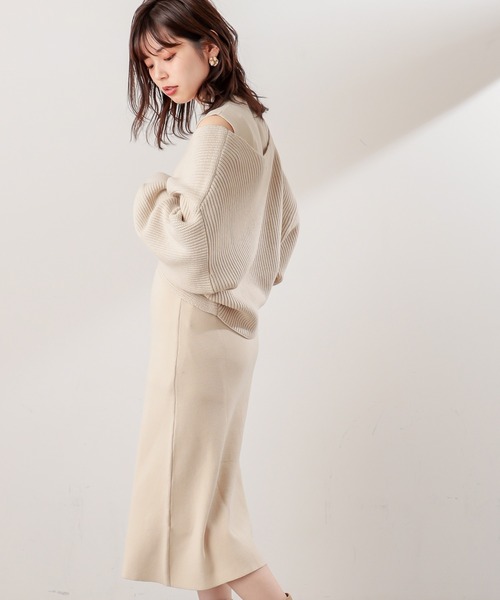 natural couture(ナチュラルクチュール)の「【WEB限定・大好評リバイバルアイテム】クロスニット+ノースリワンピースセット(ワンピース・レディース・アイボリー/モカ/ブラック・FREE)」の18枚目の写真