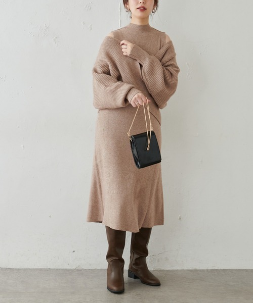WEB限定・大好評リバイバルアイテム】クロスニット+ノースリワンピース