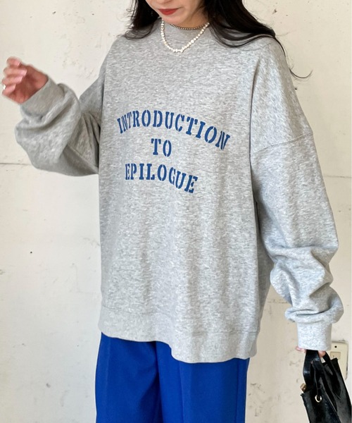 EPIMI E'PIMMY(エピミエピミー)の「《ユニセックス》ヴィンテージレタリングスウェット(スウェット・レディース・ネイビー/オフホワイト/杢グレー・MEDIUM)」の1枚目の写真