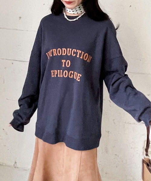 EPIMI E'PIMMY(エピミエピミー)の「《ユニセックス》ヴィンテージレタリングスウェット(スウェット・レディース・ネイビー/オフホワイト/杢グレー・MEDIUM)」の2枚目の写真