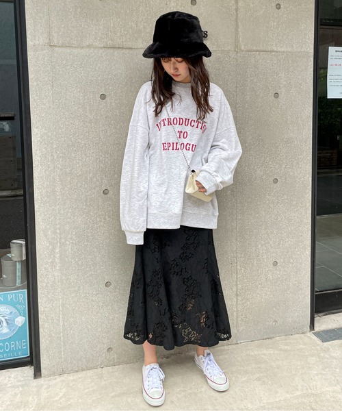 EPIMI E'PIMMY(エピミエピミー)の「《ユニセックス》ヴィンテージレタリングスウェット(スウェット・レディース・ネイビー/オフホワイト/杢グレー・MEDIUM)」の8枚目の写真