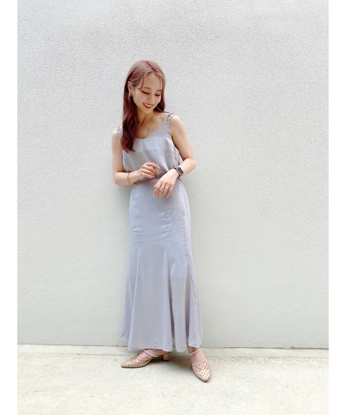 jumelle（ジュメロ）の「キャミセットワンピース（ワンピース・レディース・ベージュ/グレー・SMALL/MEDIUM）」の4枚目の写真