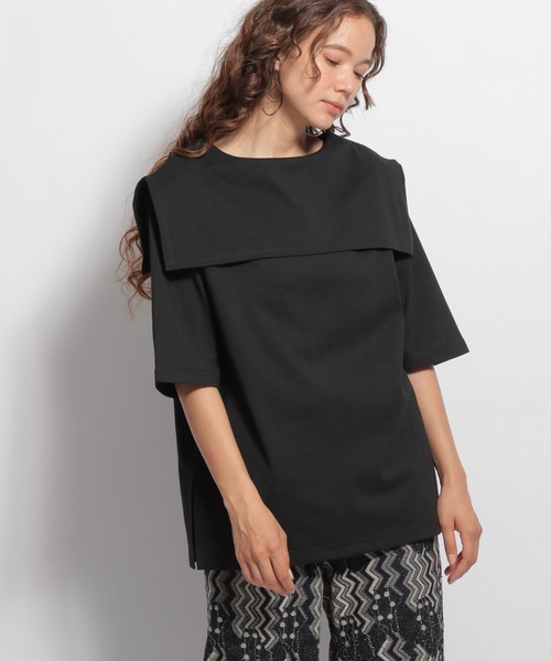 niko and...(ニコアンド)の「2WAYスクエアカラープルオーバー(Tシャツ/カットソー・レディース・ライトブルー/ブラック/オフホワイト・FREE)」の17枚目の写真