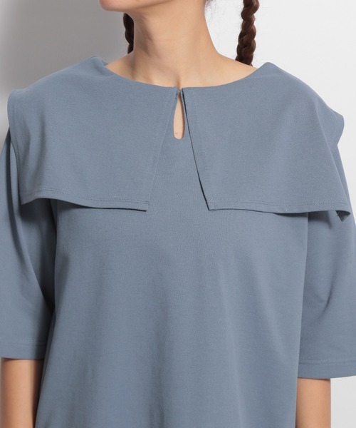 niko and...(ニコアンド)の「2WAYスクエアカラープルオーバー(Tシャツ/カットソー・レディース・ライトブルー/ブラック/オフホワイト・FREE)」の20枚目の写真